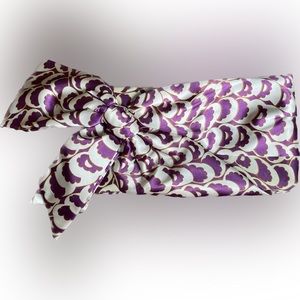 Steve Madden Clutch, Purple and White, Large Bow, 9.5” long